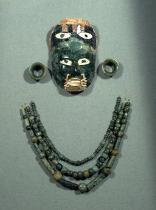 Gravskulptur fra Calakmul, senklassisk periode, 600-900 e.Kr. (jade)